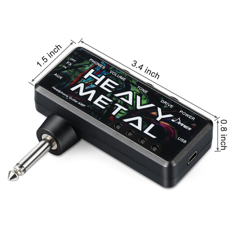 [AUSTRALIA] - Donner Guitar Headphone AMP Heavy Metal Pocket FX Chorus Rechargeable Mini Practice Amplifier 