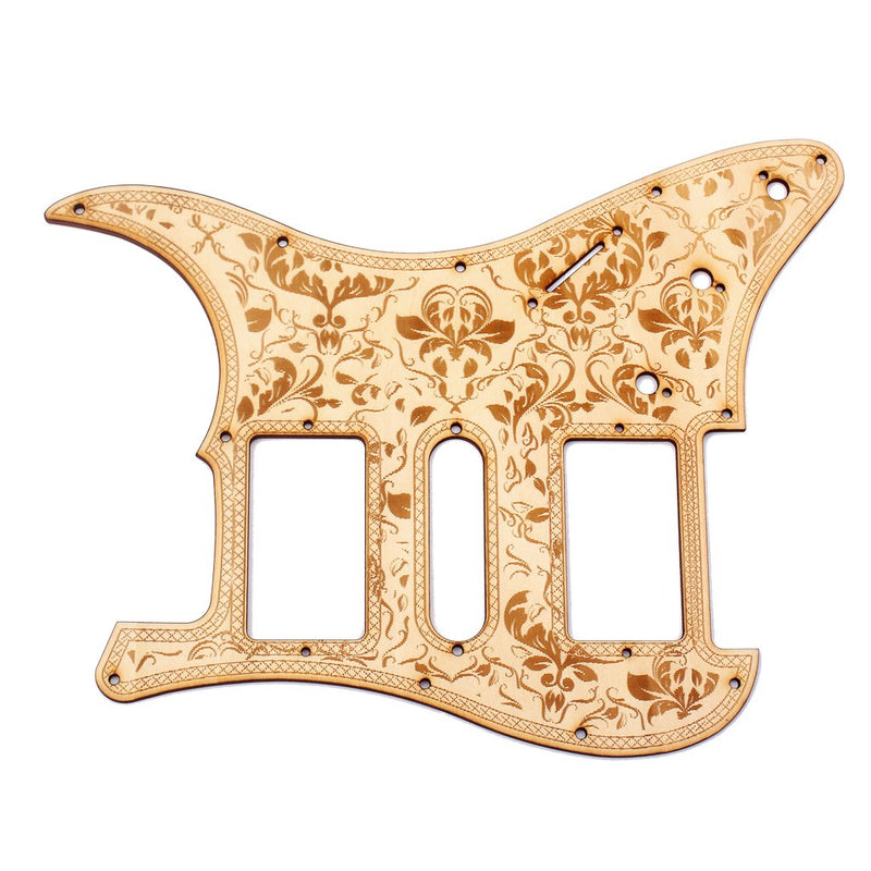 Alnicov 11 Hole Maplewood HSH Guitar Pickguard with Decorative Flower Pattern for ST Electric Guitars