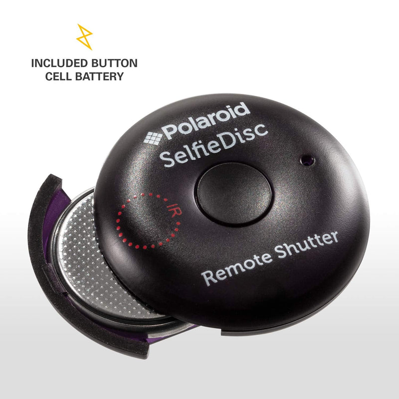 Polaroid SelfieDisc Enhanced IR Remote Shutter Release for SLR Cameras & Bluetooth Enabled Digital Cameras Compatible w/iOS, Android, Canon, Nikon, Sony, Pentax - Includes FREE Mobile App