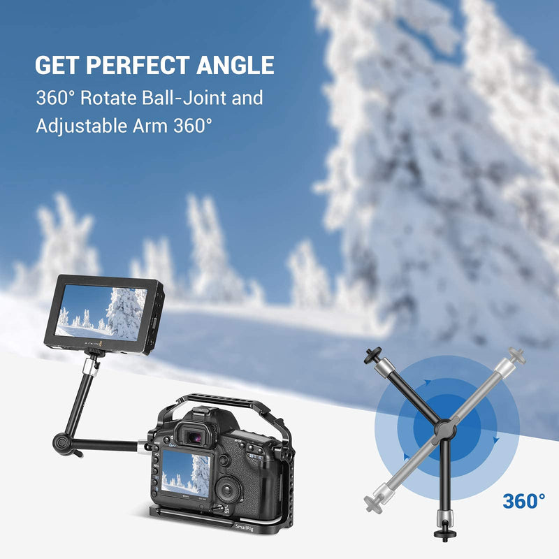 SMALLRIG 9.5 inch Adjustable Articulating Magic Arm with Both 1/4" Thread Screw for LCD Monitor/LED Lights - 2066