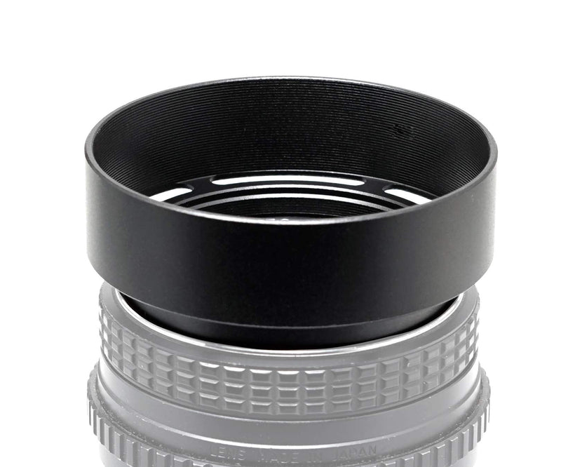 Fotasy Metal 52mm Vented Lens Hood, 52mm Metal Hood, 52mm Lens Hood for Fuji Leica Leitz Panasonic Olympus Panasonic Sony Lens, 52mm Screw-in Lens Hood