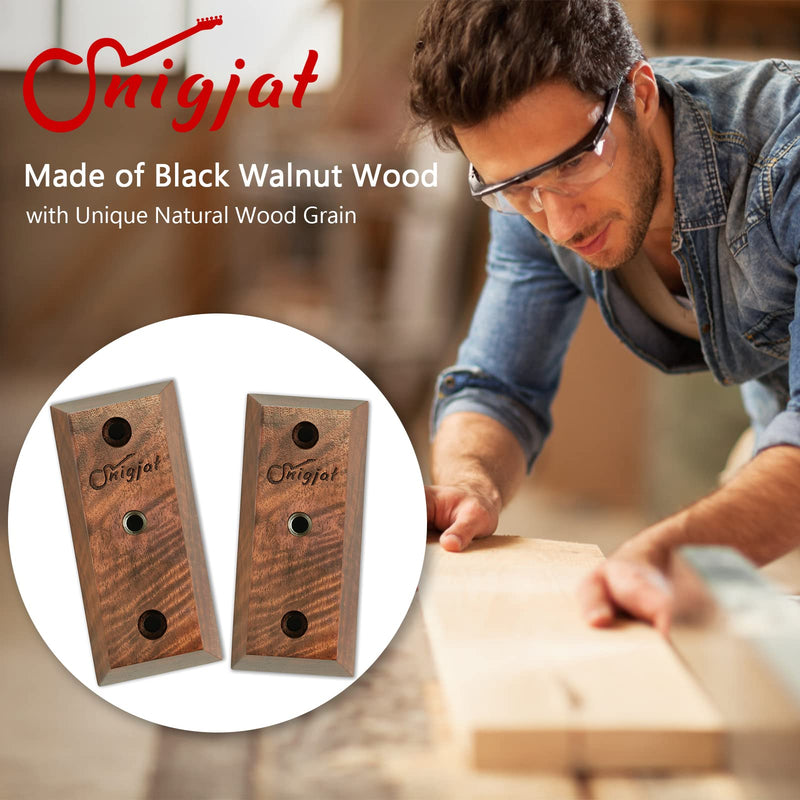 Guitar Wall Mount, Black Walnut Wood Guitar Wall Hanger, 2 Pack Guitar Hanger, V-Shaped Guitar Holder Wall Mount, Guitar Accessories for Acoustic Electric Guitar Bass Mandolin, Gift for Guitar Player