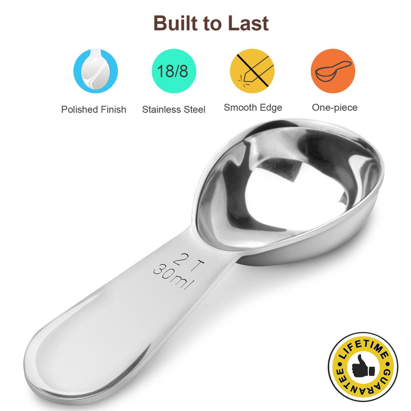 1Easylife Endurance 18/8 Stainless Steel Coffee Scoop, 2 Tablespoon (30ML) Exact, Pack of One 1