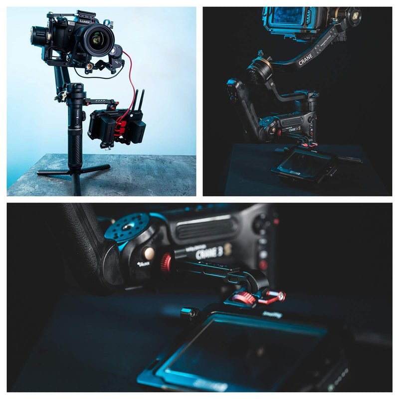 Weebill S/DJI RSC2 Gimbal Monitor Mount, Extension Plate Ronin S Accessories with 1/4 Thread Cold Shoe Mount Smartphone Clamp Compatible with DJI Ronin S/SC/RS2/RSC2/Zhiyun Crane 3/2S/Weebill S/Lab