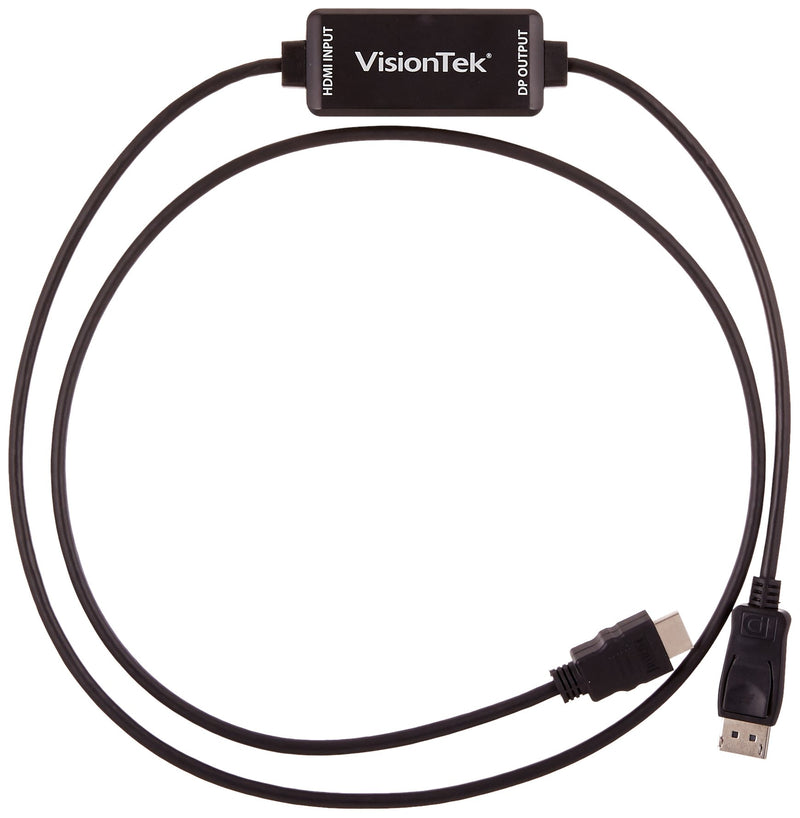 VisionTek HDMI to DisplayPort Active Cable, 5 Feet, Male to Male, for Lenovo, Dell, HP, Desktop Graphics and More (900822)