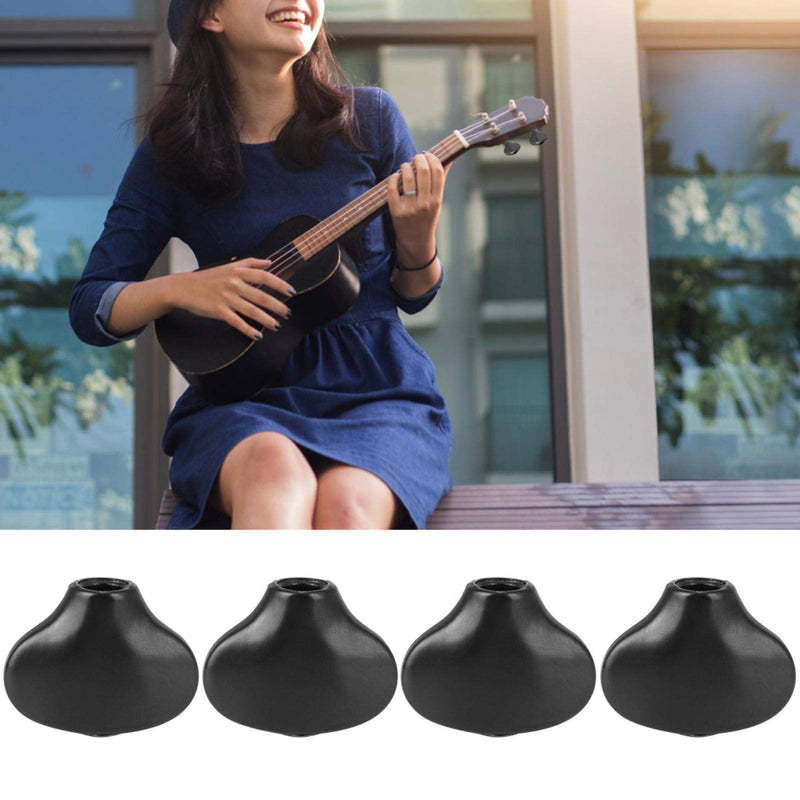 Tuning Peg Cap Ukulele Tuning Knob Handle Small Fish Tail Shape Guitar Shaft Buckle for Guitar Replacement Part (Black) Black