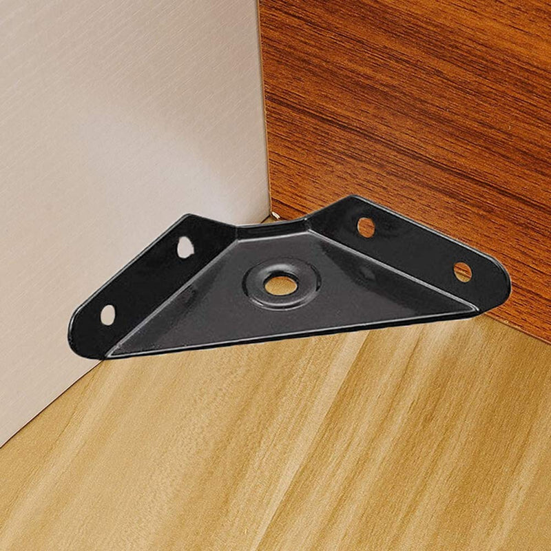 HOWDIA 12 Pcs Steel Corner Braces Joint Trapeziform Angle Code Brackets Corner Brace Support Bracket Fastener (Black) Black