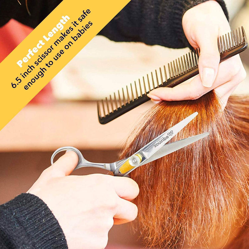 Equinox Professional Razor Edge Series Barber Hair Cutting Scissors - Japanese Stainless Steel Salon Scissors - 6.5” Overall Length - Fine Adjustment Tension Screw - Premium Shears for Hair Cutting