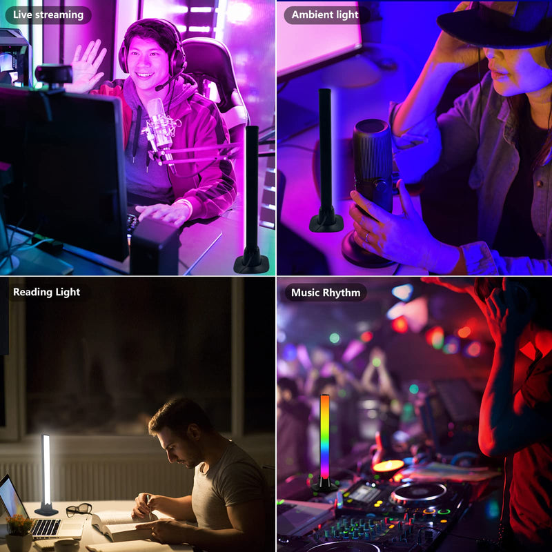 Smart LED Light Bars,GLPE Ambient Backlights That Sync with Music, Gaming Lights are Controlled by Tuya APP via Bluetooth,10 Scene+4 Music Modes, RGB Desk Lights for TV,PC,Room,Party