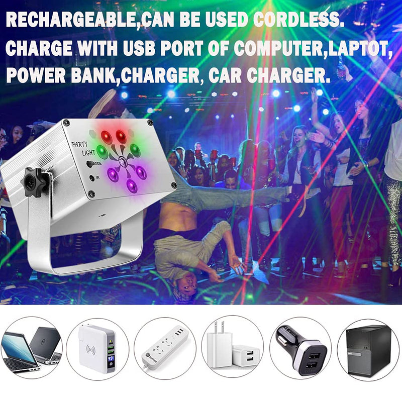 Dj Disco Lights, USB Party Stage Lights, 240 LED Patterns Sound Activated and Strobe Effects with Remote Control for kids Birthday, Family Gathering, Karaoke, Christmas, Wedding