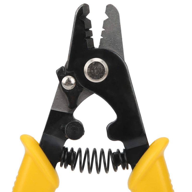 Wosune Stripping Pliers, 3 Holes Wire Strippers Pliers Fiber Wire Strippers Surface Blackening Treatment for Industry for Laboratory for Worker for Factory