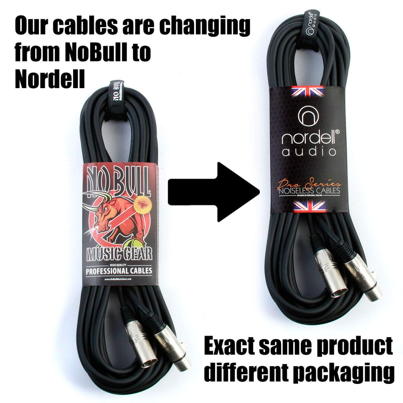 [AUSTRALIA] - Nordell No Bull Music Gear' Premium XLR Cable (Black, 2m): Achieve a Clearer Audio Signal with a High Quality Balanced Male to Female Microphone Lead, plus Cable Tie Black: 2m / 6ft 