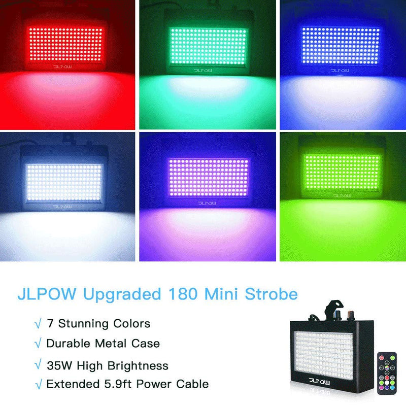 [AUSTRALIA] - Strobe Light, JLPOW Ultra Bright RGB LED Strobe lights (Metal Case), Sound Activated and Remote Control, Speed Adjustable Mini Flash Stage Lighting, Best for DJ Christmas Party Bar Show Disco Dance 
