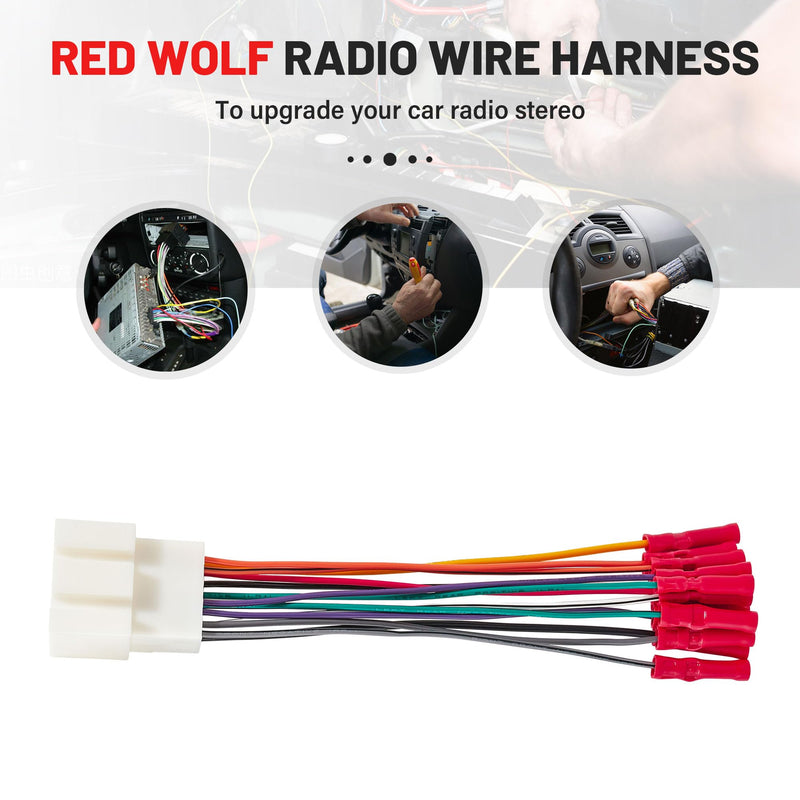 [AUSTRALIA] - RED WOLF Stereo Wiring Harness Pre-Installed Wire Connectors Compatible with Ford 1999-2006 Ranger Explorer, 1998-2005 Lincoln Mercury Stereo Wire Cable Plug Install Aftermarket CD Player Receiver 