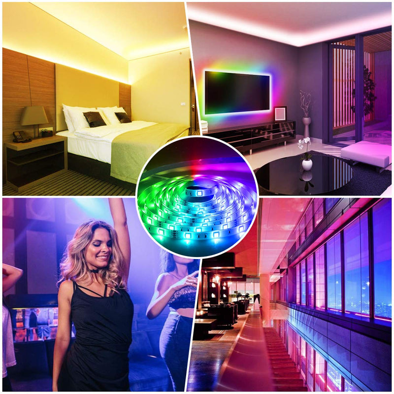 [AUSTRALIA] - LED Strip Lights Bluetooth Control , 32.8ft/10M 300LEDs Color Changing Rope Lights 5050 RGB Light Strips with APP Controller, Waterproof Tape Lights Sync with Music Apply for Home Kitchen 