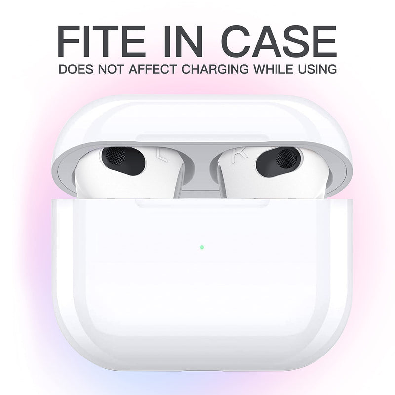 [AUSTRALIA] - DamonLight Upgraded Cover for AirPods 3 [Fit in Case] Anti Scratches Add Grip Sport Ear Tips [US Patent Registered] Compatible with AirPods 3rd Generation (White) White 