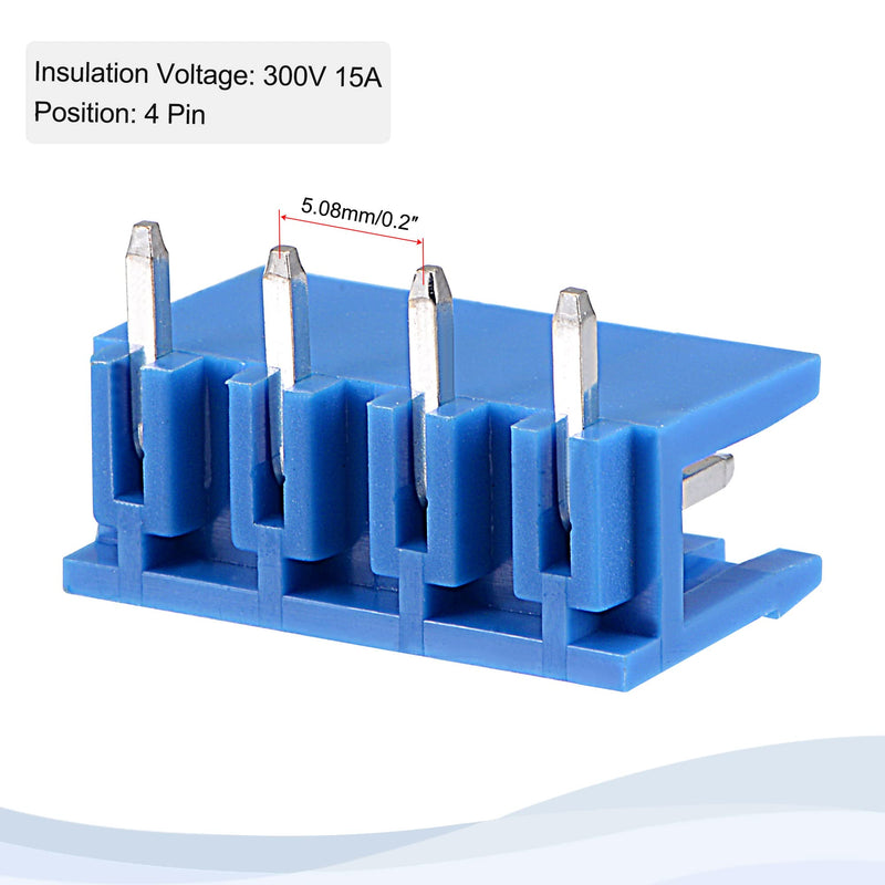 [AUSTRALIA] - MECCANIXITY PCB Mount Screw Terminal Block 5.08mm Pitch 4 Pin 15A Plug-in for Electrical, Instruments 20Set 