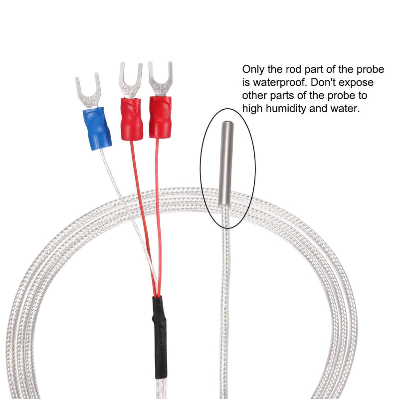 uxcell PT100 RTD Temperature Sensor Probe 3 Wires Cable Thermocouple Stainless Steel 50cm 1.64ft Temperature Rang: -20 420°C