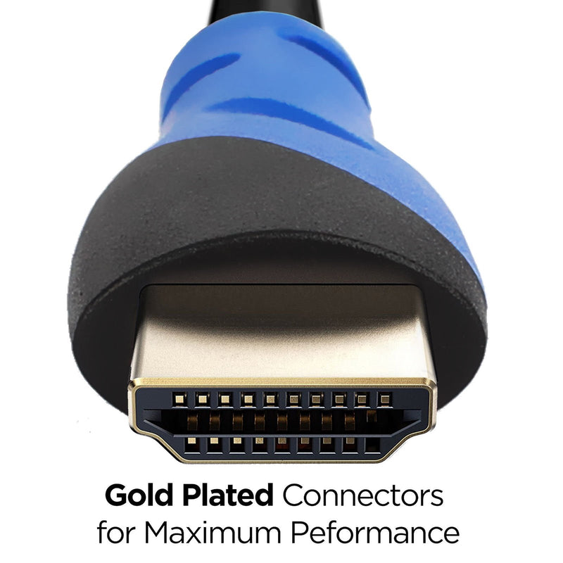 CableVantage HDMI Cable 30 FEET, V1.4 Ultra-High Speed Supports Ethernet Audio Return (ARC), Bandwidth up to 18Gbps, 3D HD 1080p Ready, 30ft Braided Nylon Cable Cord Gold Plated Blue