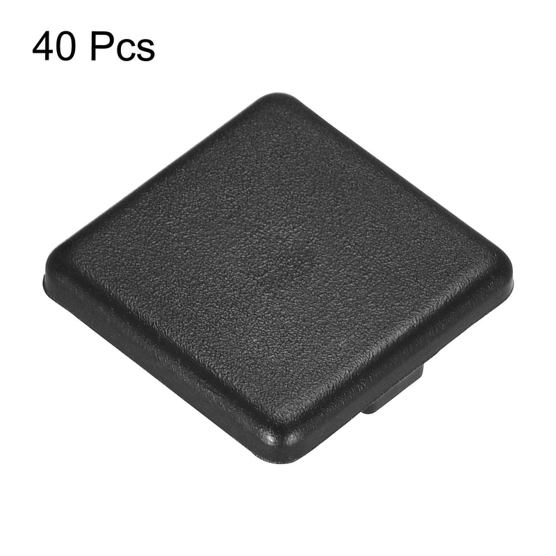 uxcell Standard Plastic Square Aluminum Extrusion End Cap Black 40x40mm 40pcs