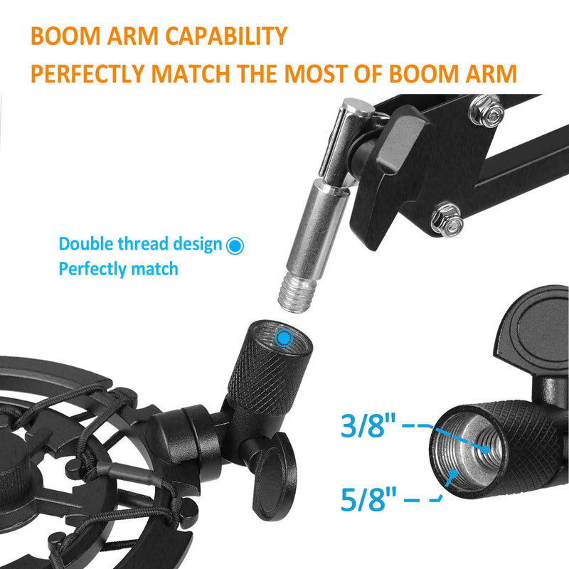 Razer Seiren Mini Shock Mount and Pop Filter Matching Boom Arm Mic Stand, Suitable for Razer Seiren Mini Mic by YOUSHARES