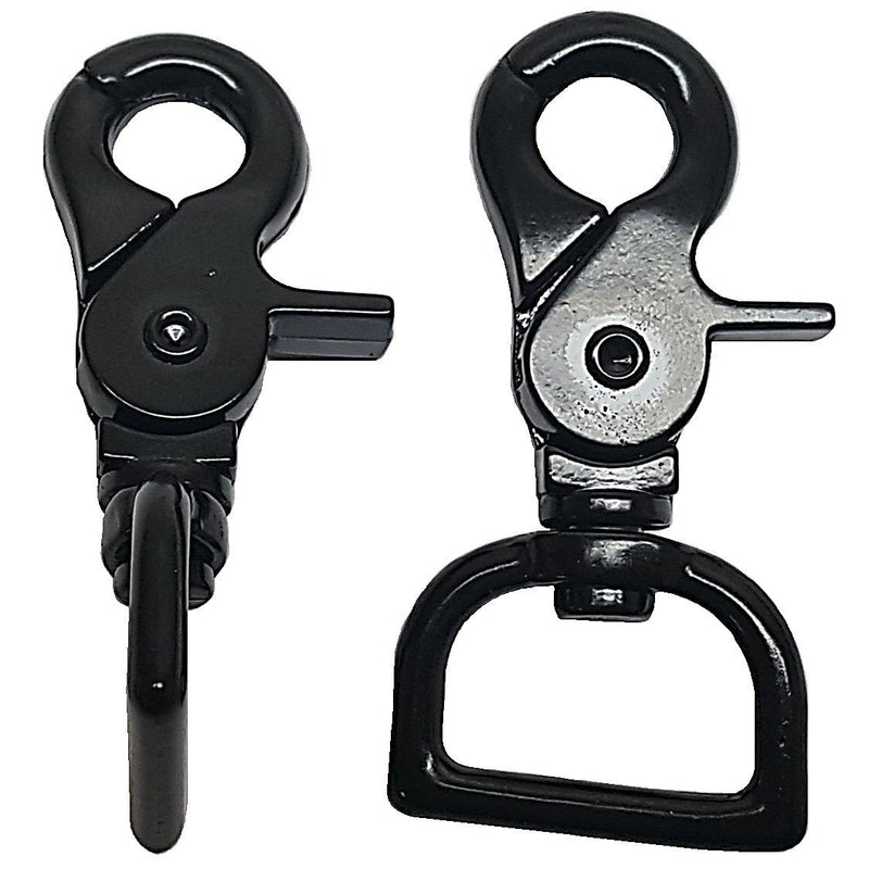 Hill Leather Company 2 Pack Heavy Duty 1" Gun Metal Black Nickel Scissor Swivel Trigger Snaps