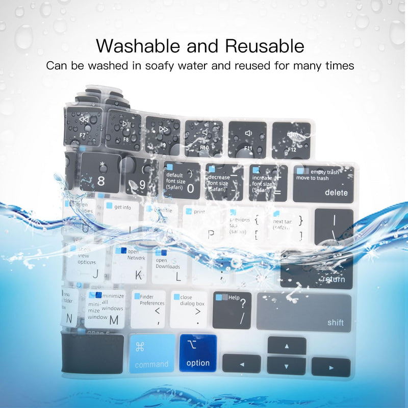 MacBook Shortcuts Keyboard Cover for 2023 MacBook Air 15.3 Inch M2 Chip A2941, MacBook Air 13.6" M2 Chip A2681 Keyboard Cover Protector Skin, MacBook Air 15.3" 13.6" M2 A2941 A2681 Accessories, Gray 2023 MacBook Air 15.3" M2 A2941 Gray&Blue