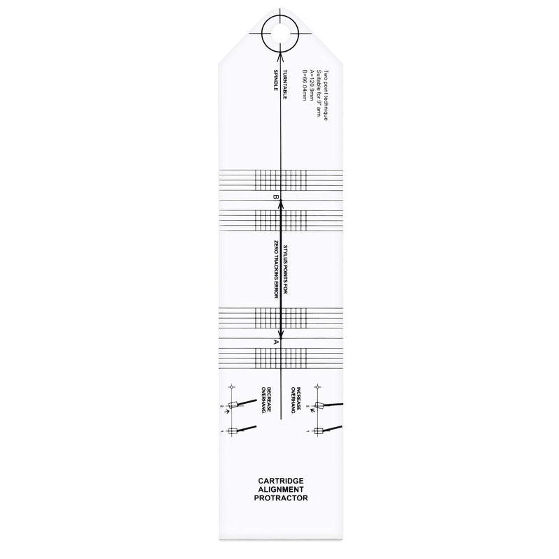 kwmobile Cartridge Alignment Protractor - Straight Ruler Tool for Record Player Turntable Vinyl Player Phono Needle Tonearm Adjustment