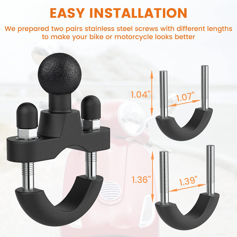 [AUSTRALIA] - CAMOLO Camera Mount Holder Motorcycle Action Camera Mount Holder 360° Handlebar Camera Mount with 1/4 Thread for Moto Bicycle Handlebar for GoPro Hero 10/9/8/7/6/5/4 Action Cameras and More 