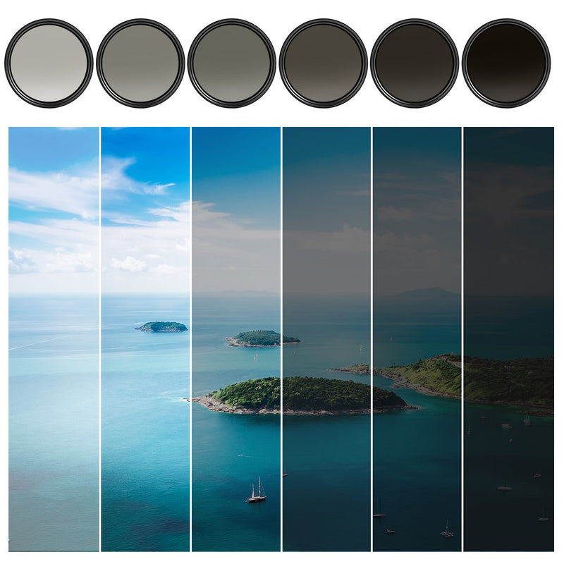 55mm Filter, K&F Concept 55mm Slim HD Milti-Coated Variable Polarizing Fader ND Neutral Density Adjustable ND2 to ND400 Lens Filter for Digital Cameras + Cleaning Cloth