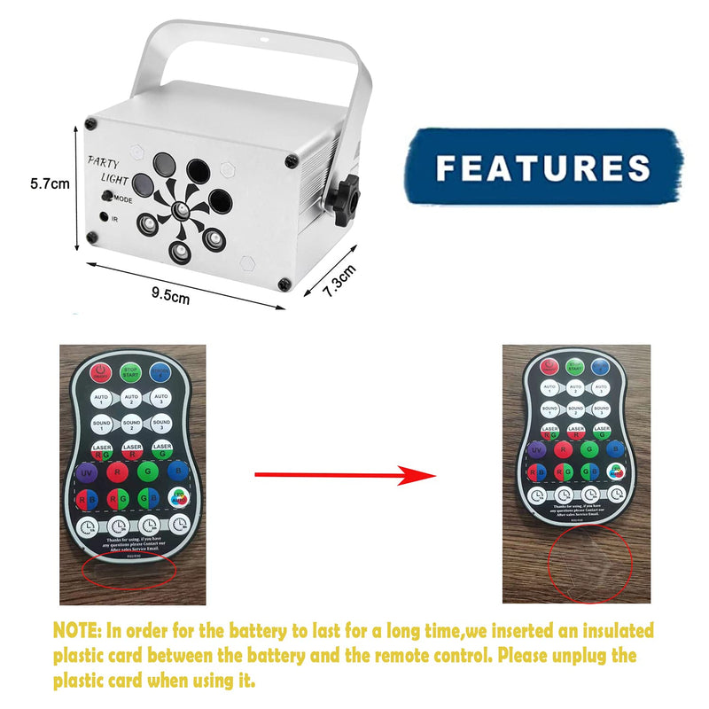 Dj Disco Lights, USB Party Stage Lights, 240 LED Patterns Sound Activated and Strobe Effects with Remote Control for kids Birthday, Family Gathering, Karaoke, Christmas, Wedding
