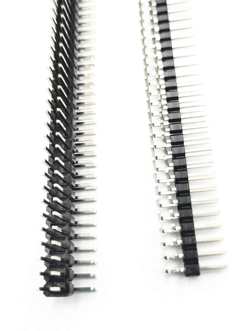 LUOYIMAO 40Pin 2.54mm Dual Row Right Angle PCB Male Pin Header Strip 20PCS +Plastic Box(W2-40pin)
