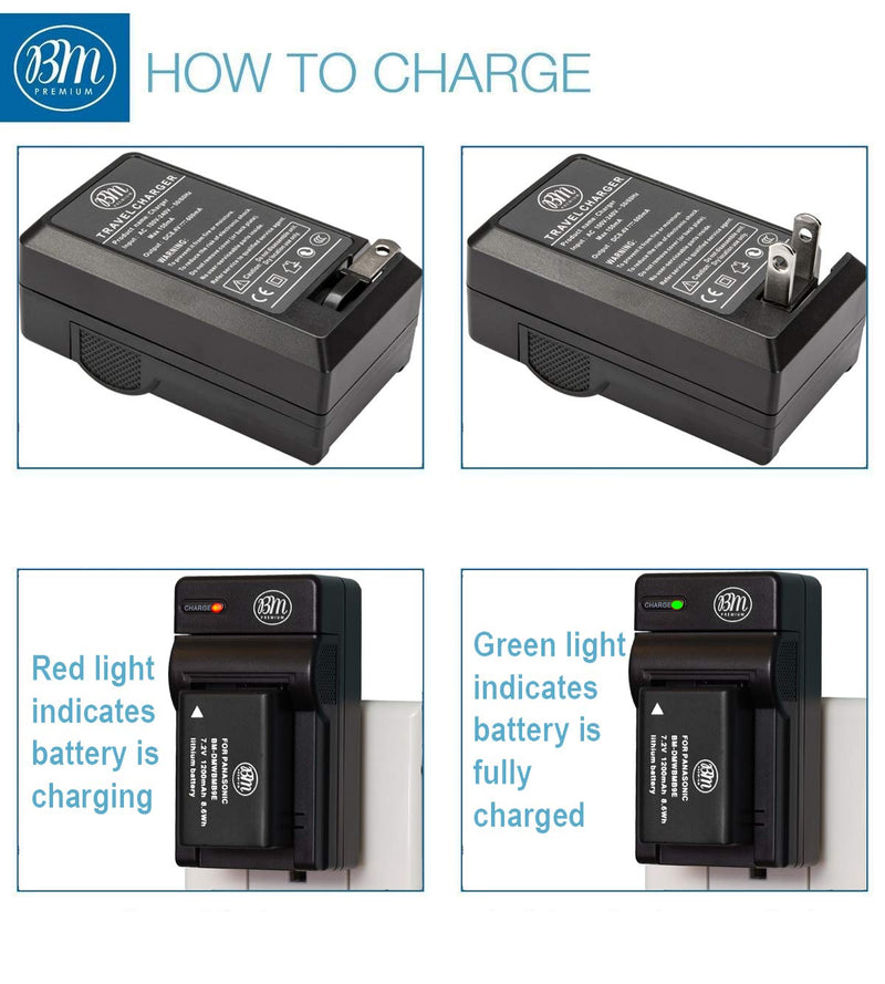 2 Pack of DMW-BMB9 Batteries and Battery Charger for Panasonic Lumix DC-FZ80, DMC-FZ40K, DMC-FZ45K, DMC-FZ47K, DMC-FZ48K, DMC-FZ60, DMC-FZ70, DMC-FZ100, DMC-FZ150 Digital Camera