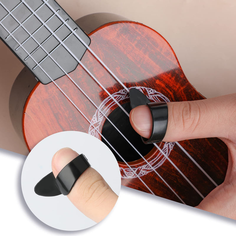 AIEX 6pcs Adjustable Finger Plectrum Thumb Picks Set Includes 4pcs Stainless Steel Finger Picks and 2pcs Plastic Thumb Picks for Guitar Banjo kalimba Harp Bass Ukulele (Golden) Golden
