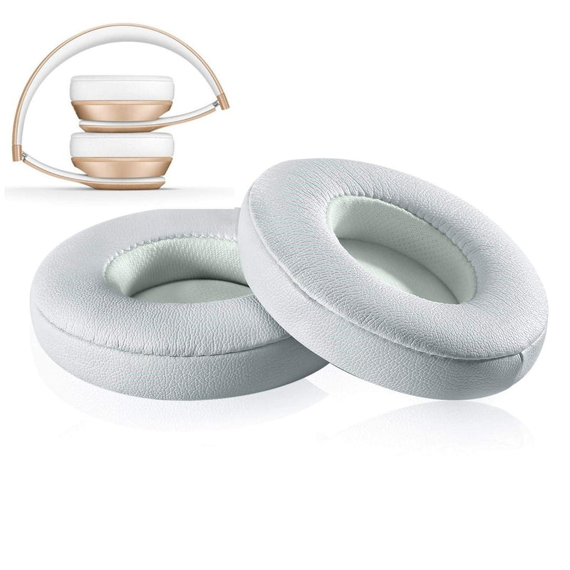 [AUSTRALIA] - Replacement Earpad Cover, Ear Cushion Pads Compatible with Solo 2.0 3.0 Wireless Headphones by Dr. Dre 1 Pair (White) White 