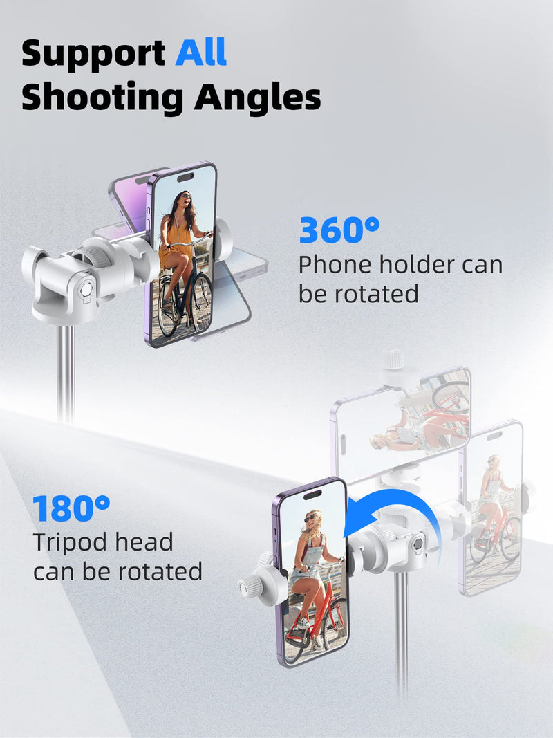 [AUSTRALIA] - [Newest] 62" Selfie Stick Tripod with Remote - Kaiess iPhone Tripod Stand, Wider Legs & Thicker Tube iPhone Tripod with Rotation Phone Holder Fit for iPhone 14 13 12 Pro Max/Samsung/Camera/GoPro 
