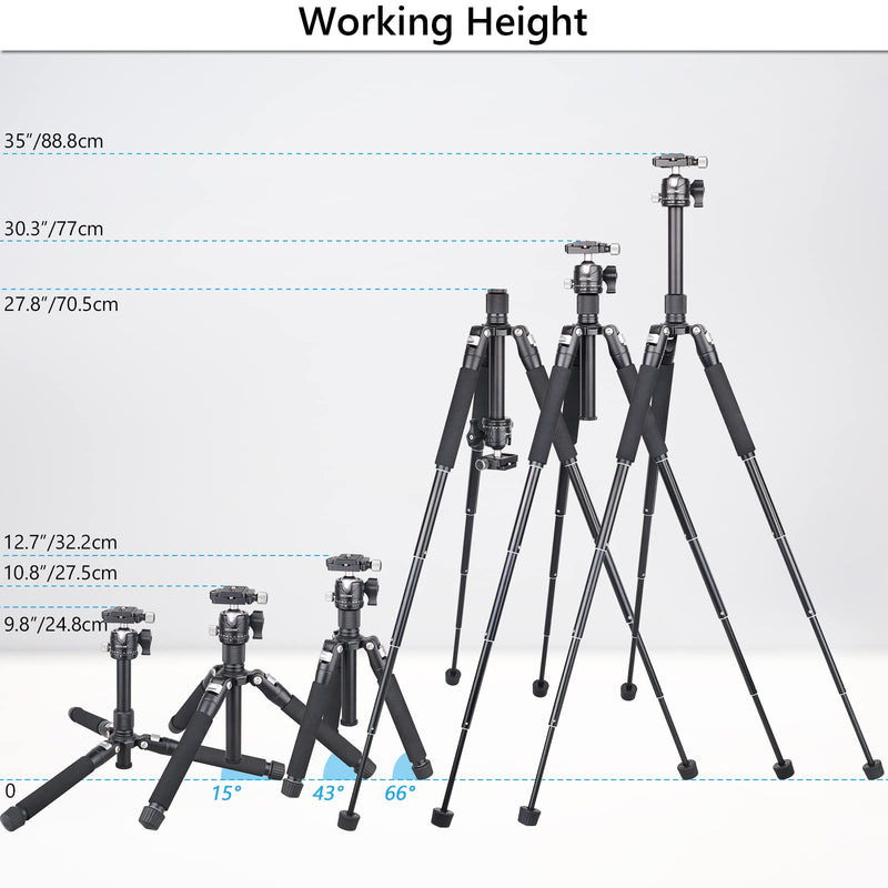 Mini Tripod 35-inch Small Camera Tripod Portable Desktop Tripod DT70