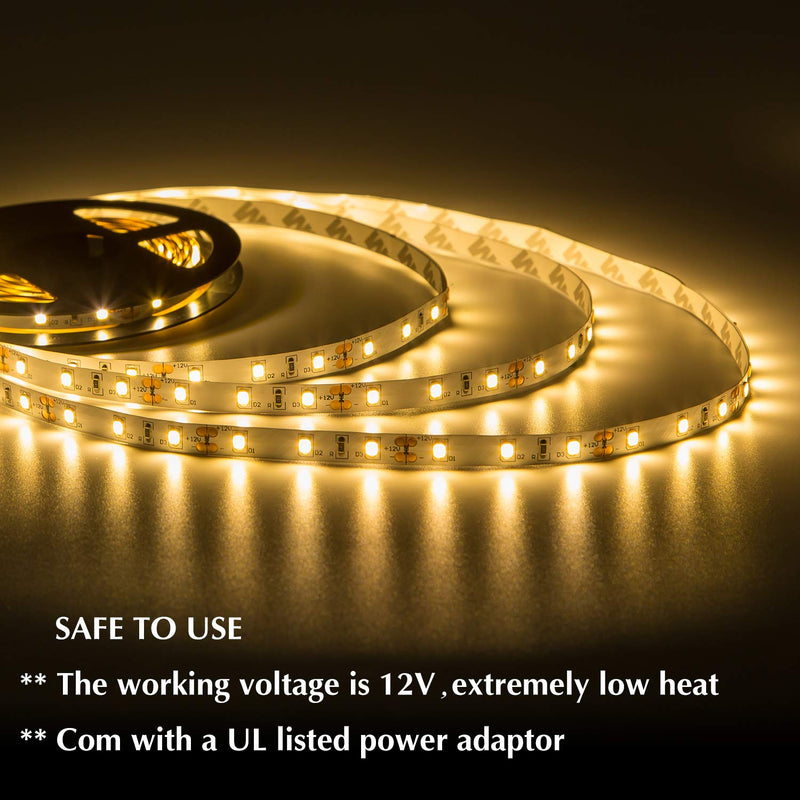 [AUSTRALIA] - GuoTonG Dimmable Waterproof LED Light Strip Kit with UL Listed Power Supply, 180 Units SMD 2835 LEDs, 3000K Warm White 12V LED Tape, Led Ribbon, 9.8ft/3m Lighting Strips 