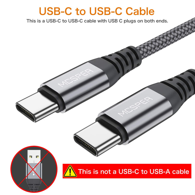 Short USB C to USB C 60W Cable(2 Pack 0.5Ft),USB Type C Fast Charging Nylon Braided Cord Compatible with Android Samsung Galaxy S21/S21+/S20+ Ultra, Note 20/10 Ultra, Air 2020, iPad Pro,Google