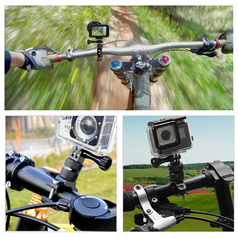 ParaPace Mountain Bike Mount for GoPro Hero 10/9/8/7/6/5s/5/4s/4/3+, 360 Degree Rotation Aluminium Bike Handlebar Holder Bicycle Rack Adjuster for Action Camera DJI Xiaoyi CASIO(Black) black