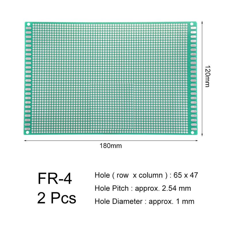 uxcell 12x18cm Single Sided Universal Printed Circuit Board Tin-Plate Thickness 1.6mm 2pcs