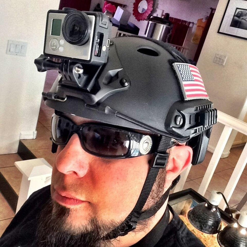 HYFAN NVG Tactical Helmet Accessories Front Bracket Mount for Fast MICH Action Camera Black
