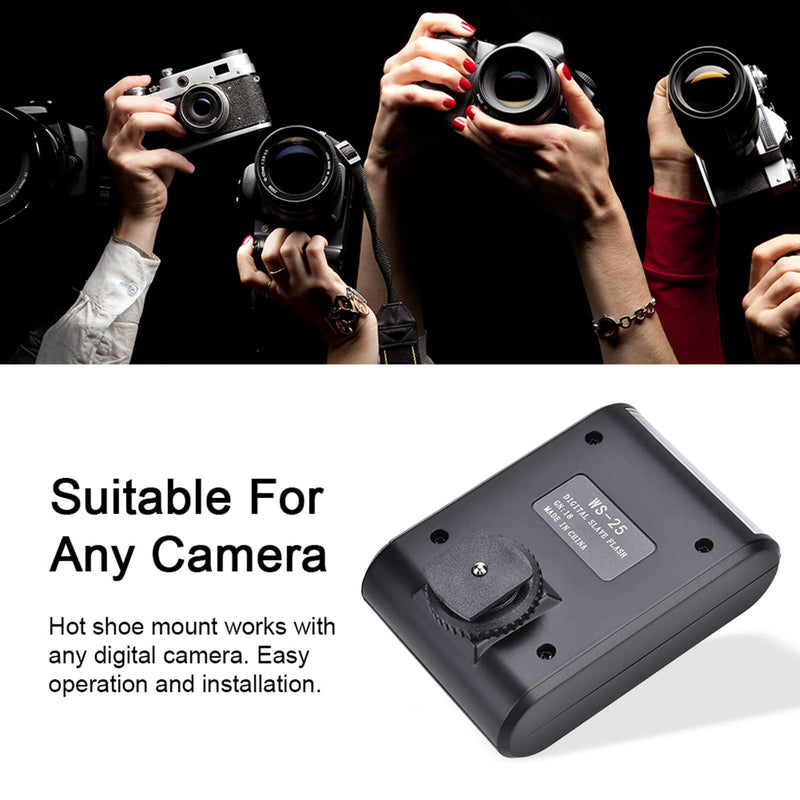 On Camera Flash Speedlite, Portable Mini Digital Hot Shoe Mount Flashlight for DSLR Cameras, Built in Digital Slave and Auto Pre Flash Sensor, for Any Digital Camera