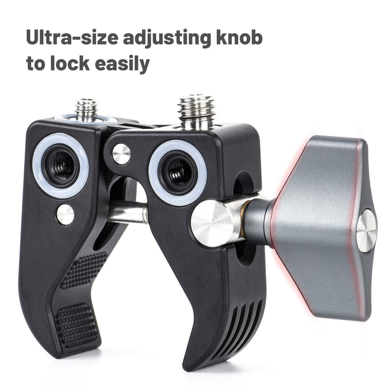 SUNWAYFOTO CC-02 Super Clamp on Tripod 1/4 and 3/8 Thread Camera Mount Clamps