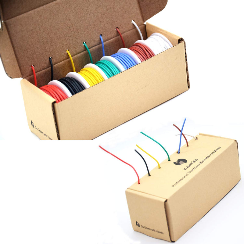 20awg Silicone Electrical Wire Cable 7 Colors (23ft Each) 20 Gauge Hookup Wires kit Stranded Tinned Copper Wire Flexible and Soft for DIY 20awg-Stranded