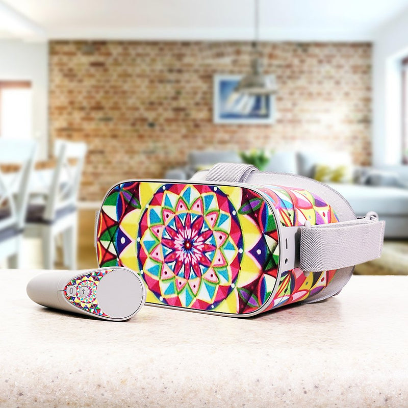 MightySkins Skin Compatible with Oculus Go Mobile VR - Rainbow Explosion | Protective, Durable, and Unique Vinyl Decal wrap Cover | Easy to Apply, Remove, and Change Styles | Made in The USA