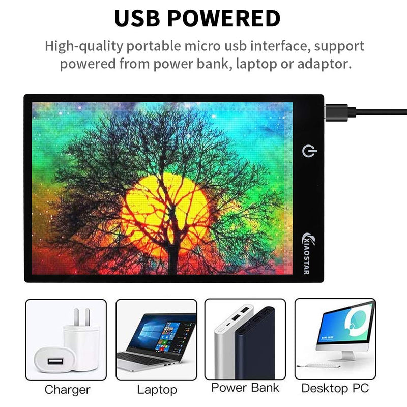 A5 Light Box Drawing Pad, Tracing Table with Brightness Adjustable for Artists, AnimationDrawing, Sketching, Animation, X-ray Viewing(A5-B) A5