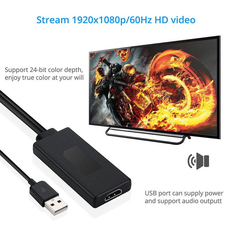 [AUSTRALIA] - Teswell 1080P Portable VGA to HDMI Adapter Video Converter with USB Audio and Power - Black 