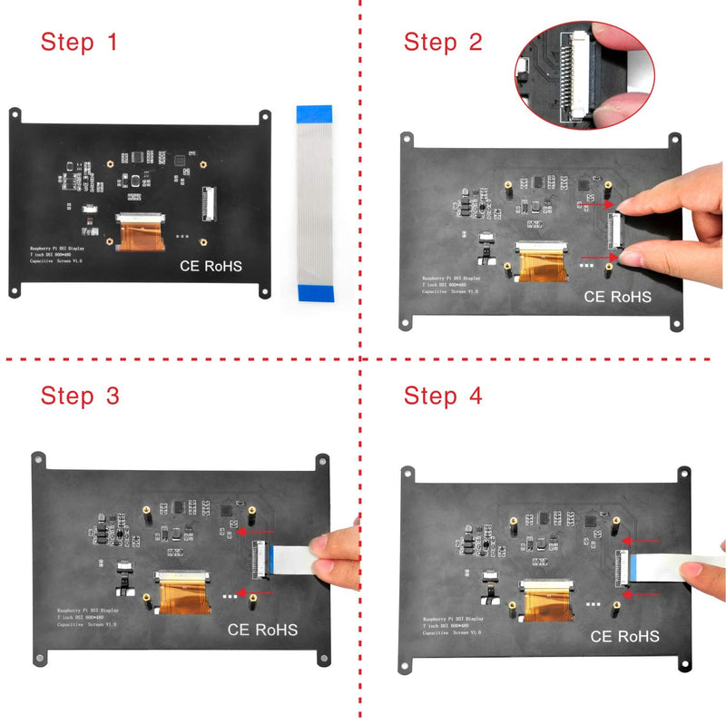 [AUSTRALIA] - OSOYOO 7 Inch DSI Touch Screen LCD Display 800x480 for Raspberry Pi 4 3 3B+ 2 | Portable Capacitive Touchscreen Monitor with DSI Cable | Easy to DIY Create IOT Circuits and Learn Coding for Beginners 