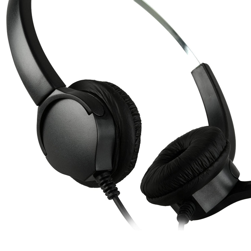 AGPTEK® 2.5mm Dual Ear Call Center Telephone Headphone, 6FT Noise Cancelling Binaural Headset, with Boom-Style Mic for Most Cordless Phones 2.5mm Binaural Headset